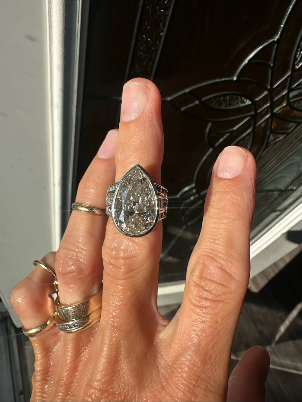 10k white gold Lab grown diamond ring all stones are lab this ring is beautiful!